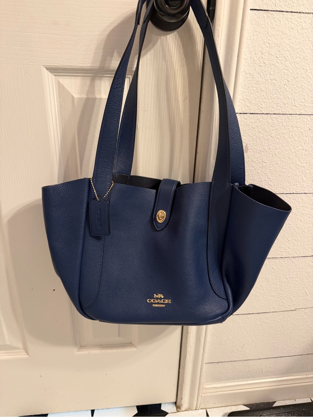 Coach Blue Pebbled Leather HadleyTote Bag NWOT